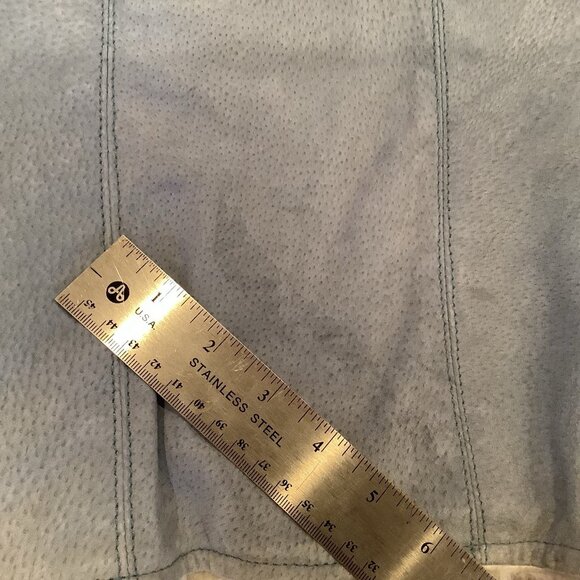 Seventy Seven 77 Blue Genuine Leather Suede Coat Sz Small Soft Lining Y2K READ - Picture 9 of 15